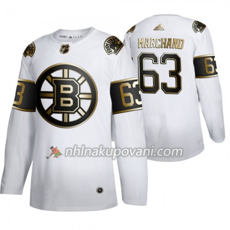 Boston Bruins Dresy Brad Marchand 63 Adidas 2019-2020 Golden Edition Bílá Authentic - Pánské Boston Bruins Dresy Brad Marchand 63 Adidas 2019-2020 Golden Edition Bílá Authentic - Pánské